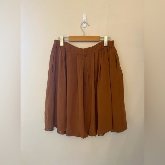 COMME Toi Lined Midi Camel Skirt Size Medium - Picture 3 of 8
